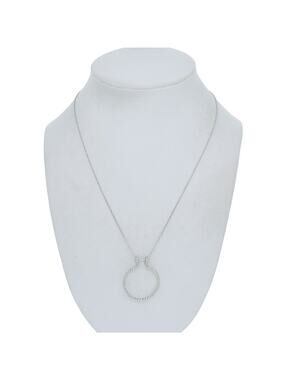 Vintage Sterling Silver 925 Twisted Circle Pendant Necklace 18"
